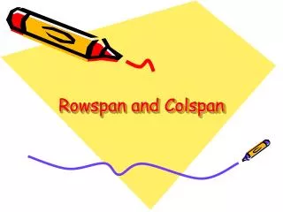 Rowspan and Colspan