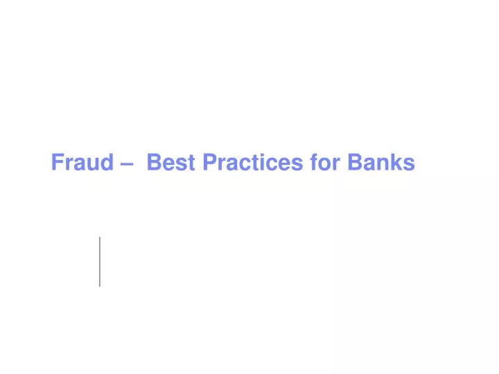fraud best practices for banks