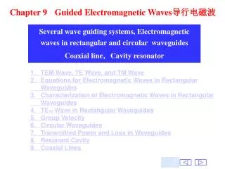 Chapter 9	Guided Electromagnetic Waves ?????