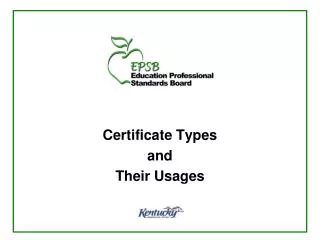 Certificate Types and Their Usages