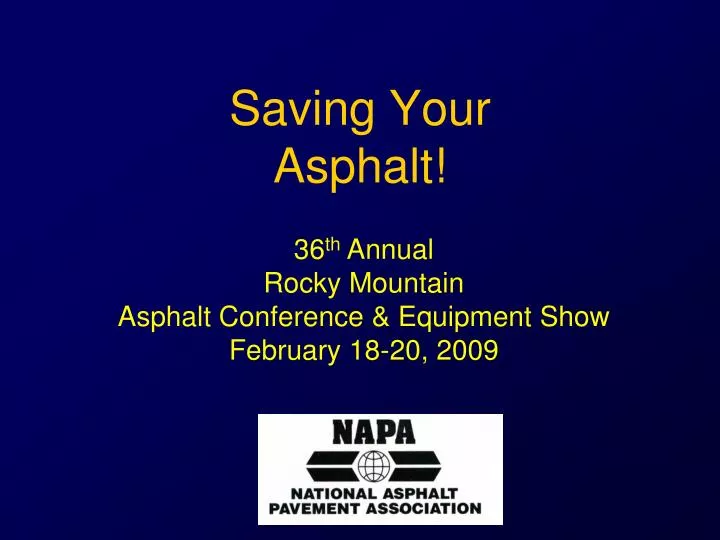saving your asphalt