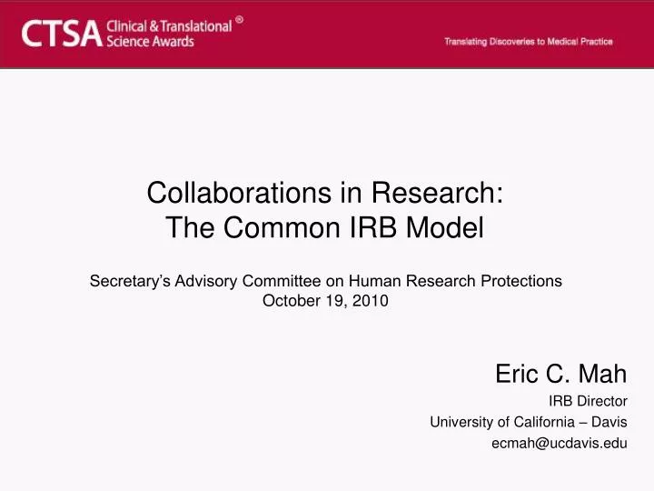 collaborations in research the common irb model