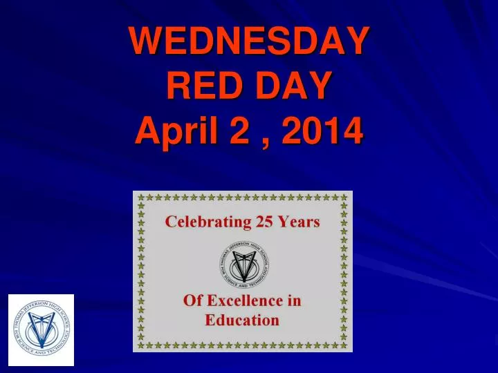 wednesday red day april 2 2014