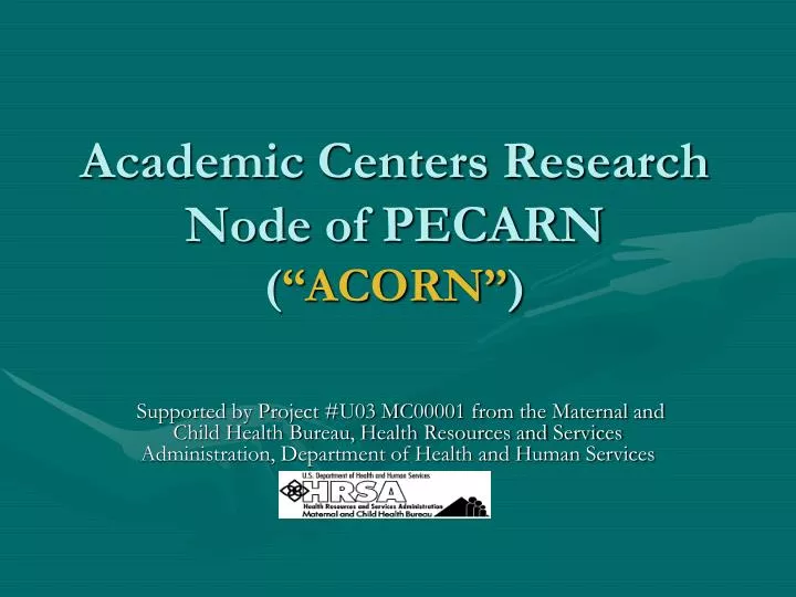 academic centers research node of pecarn acorn