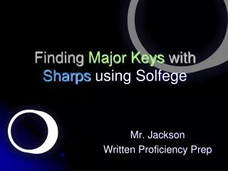 Finding Major Keys with Sharps using Solfege