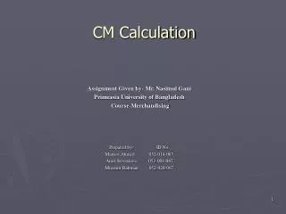 CM Calculation