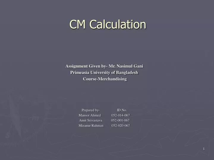 cm calculation