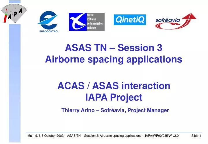 acas asas interaction iapa project thierry arino sofr avia project manager