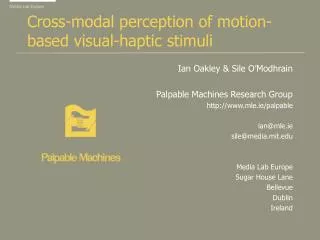 Cross-modal perception of motion-based visual-haptic stimuli