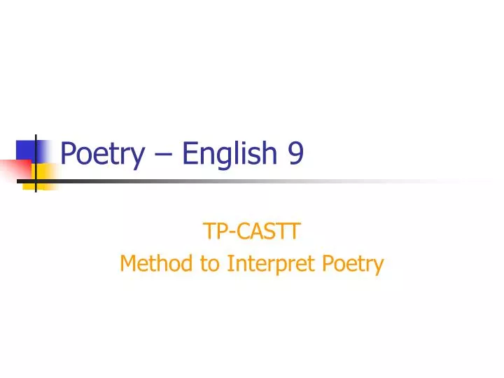 poetry english 9