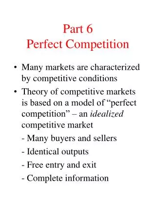 Part 6 Perfect Competition
