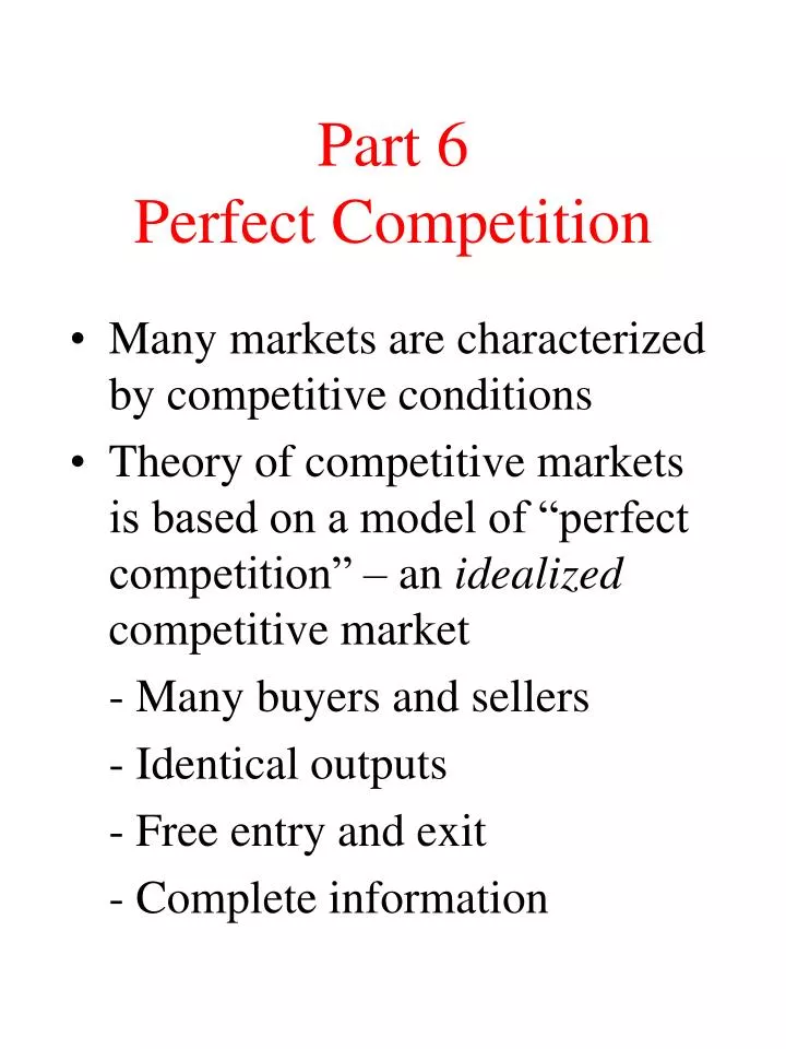 part 6 perfect competition