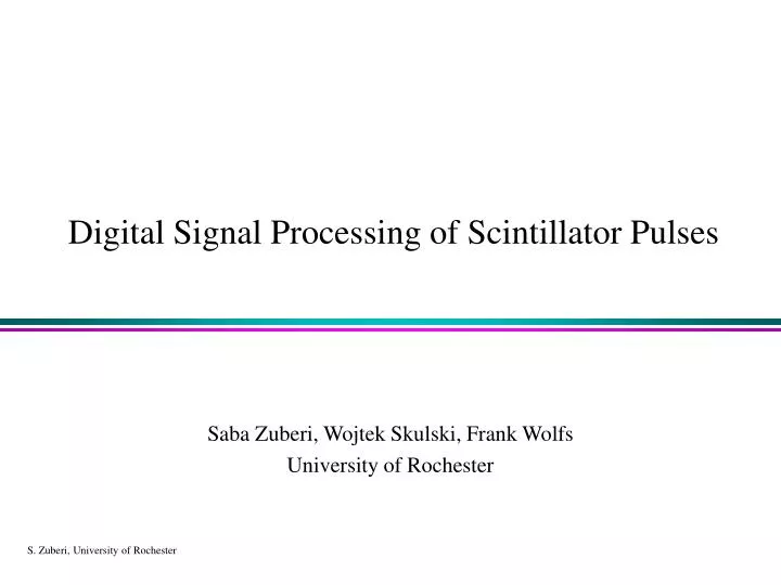 digital signal processing of scintillator pulses