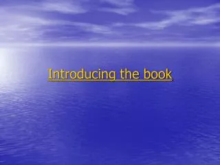 Introducing the book