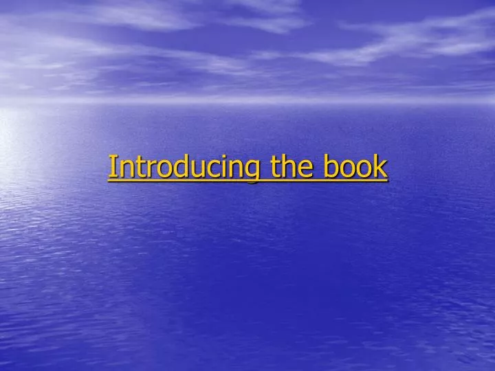 introducing the book