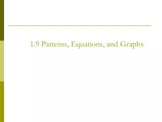 1 9 patterns equations and graphs
