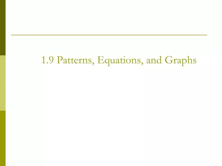 1 9 patterns equations and graphs