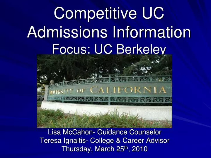 competitive uc admissions information focus uc berkeley