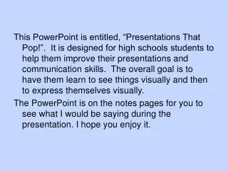 Presentations That Pop!!