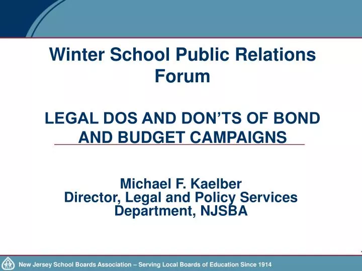 winter school public relations forum legal dos and don ts of bond and budget campaigns