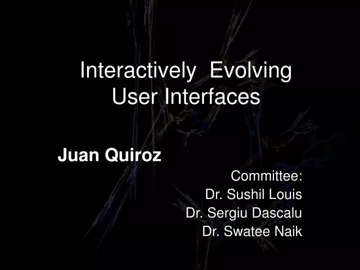 interactively evolving user interfaces