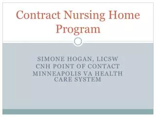 Contract Nursing Home Program