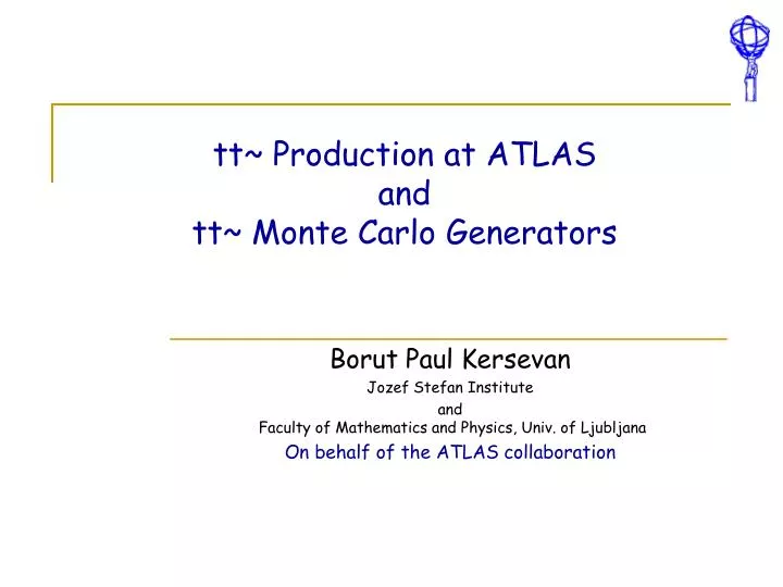 tt production at atlas and tt monte carlo generators