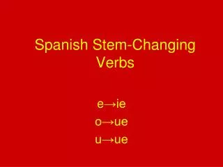 Spanish Stem-Changing Verbs