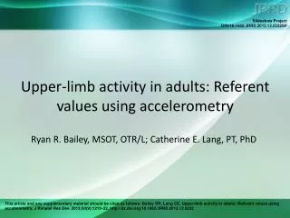 Upper-limb activity in adults: Referent values using accelerometry