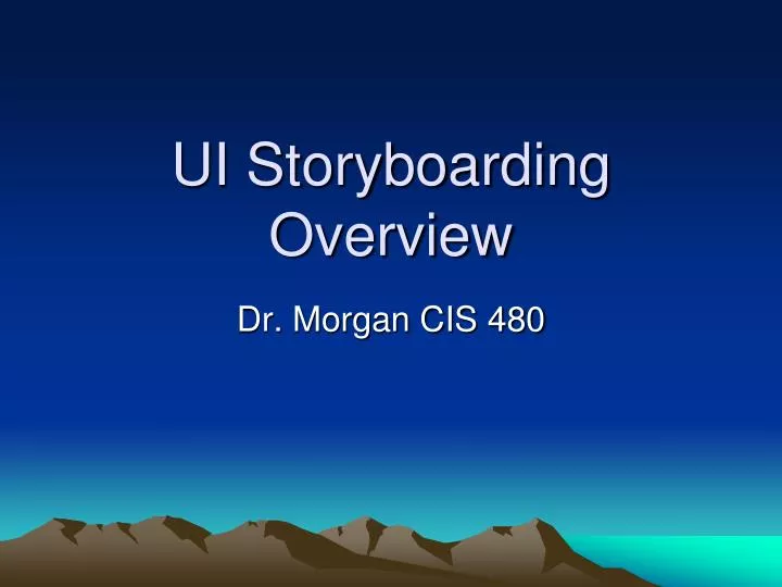 ui storyboarding overview
