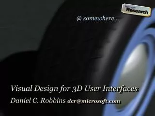 Visual Design for 3D User Interfaces