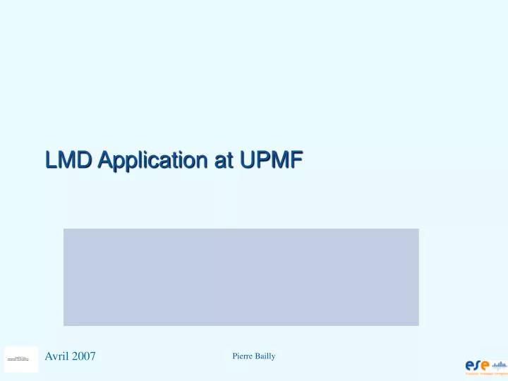 lmd application at upmf