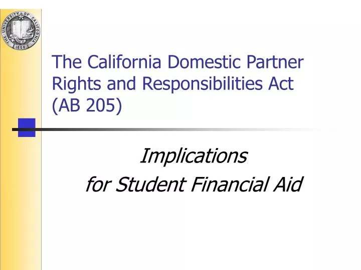 the c alifornia domestic partner rights and responsibilities act ab 205