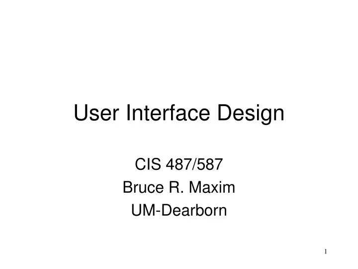 user interface design