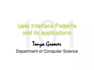 User Interface Patterns and its applications