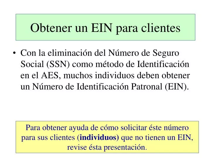 obtener un ein para clientes