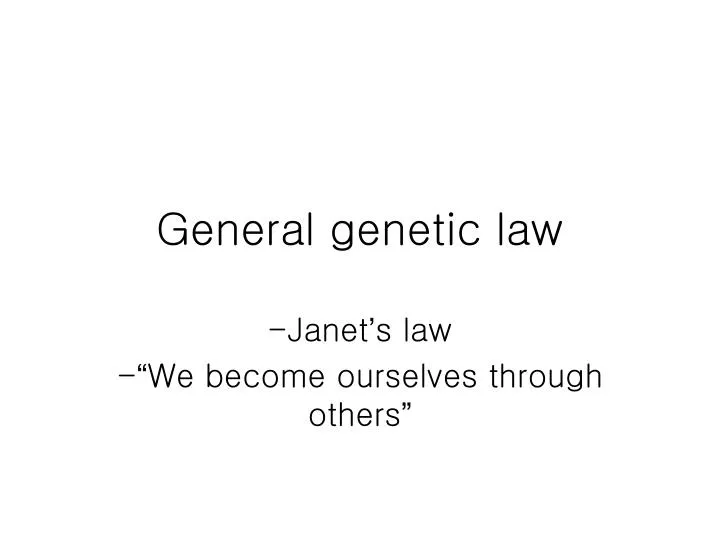 general genetic law