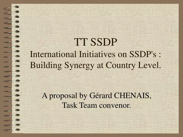 tt ssdp international initiatives on ssdp s building synergy at country level