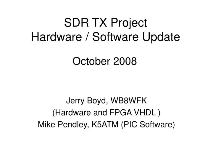 sdr tx project hardware software update