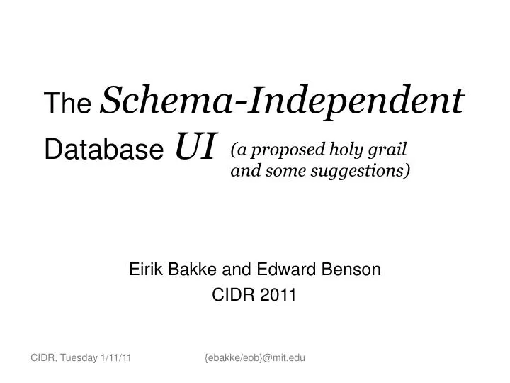 the schema independent database ui