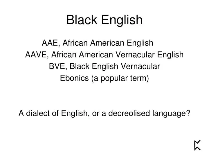 black english