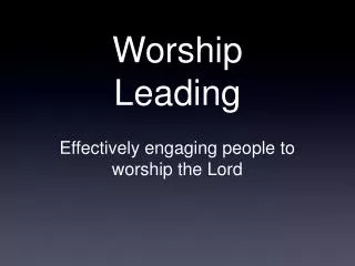 Worship Leading
