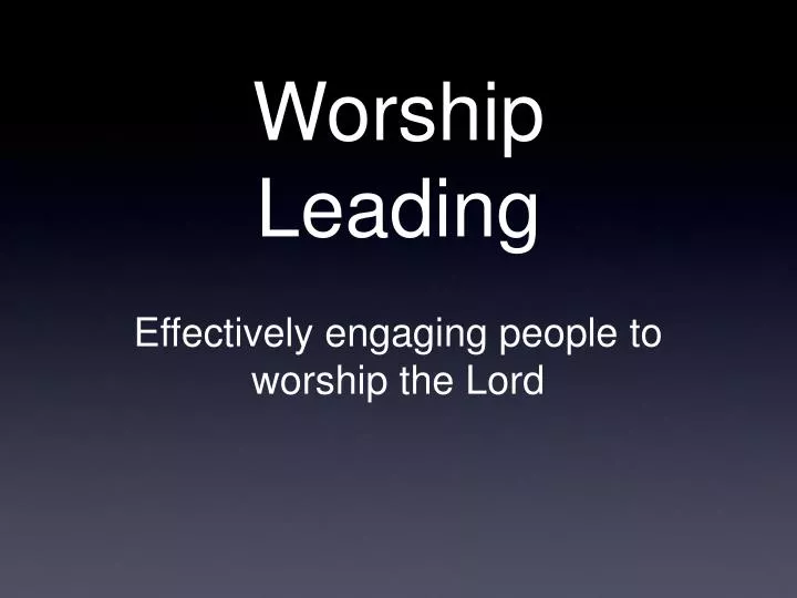 worship leading