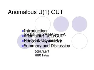 Anomalous U(1) GUT