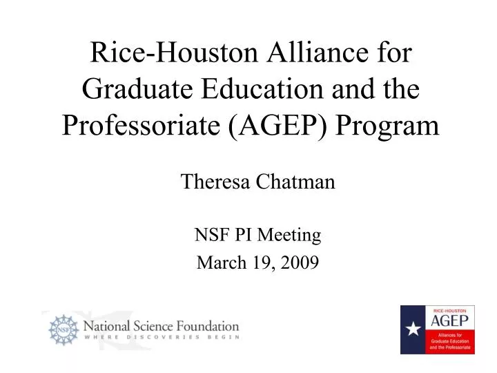 rice houston alliance for graduate education and the professoriate agep program