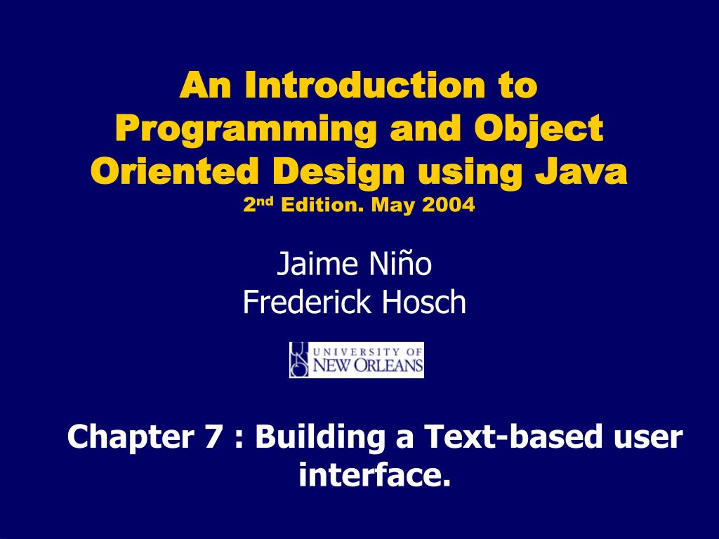 PPT - Building a Text-Based User Interface: Concepts and Implementation ...