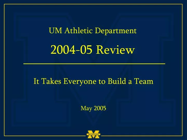 um athletic department 2004 05 review