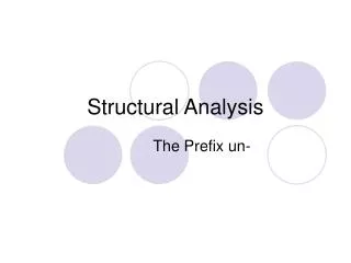 Structural Analysis