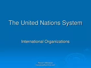 The United Nations System