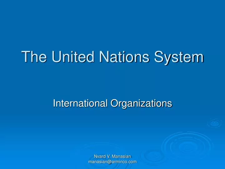 the united nations system